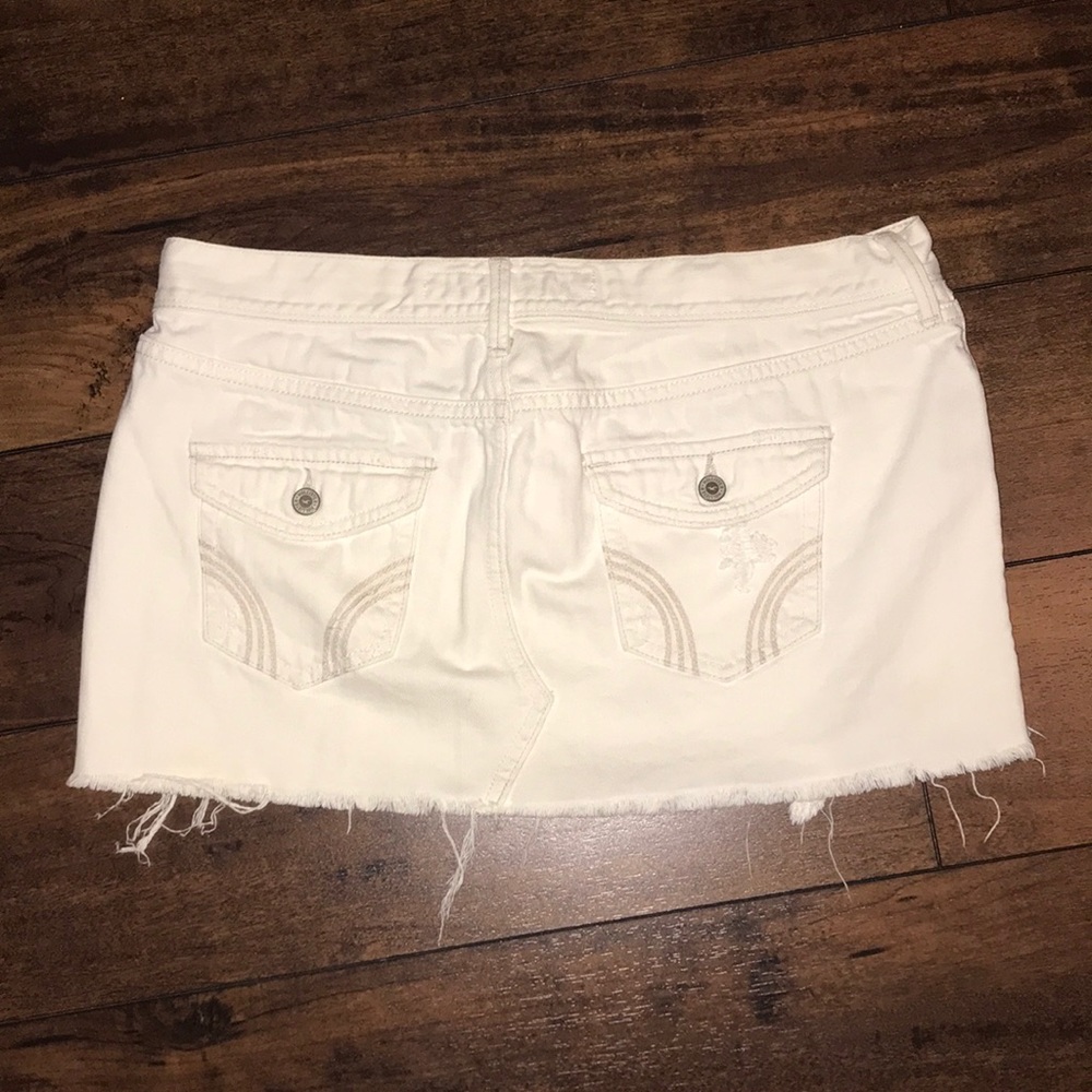 Hollister white jean skirt